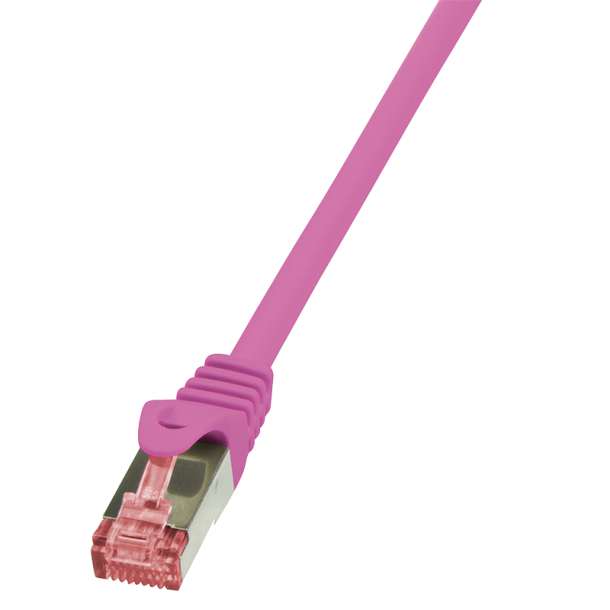 Patch cable Cat.6 S/FTP, PIMF, PrimeLine, pink, 0.25m