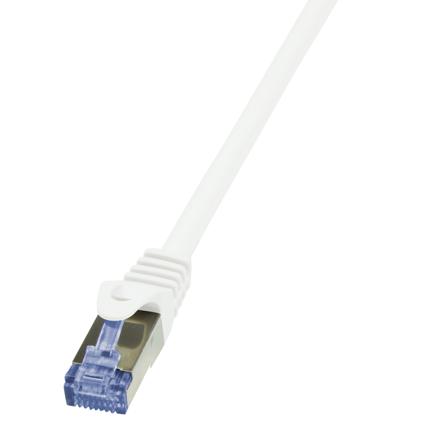 Patch cable Cat.6A 10G S/FTP, PIMF, PrimeLine, white, 0.25m