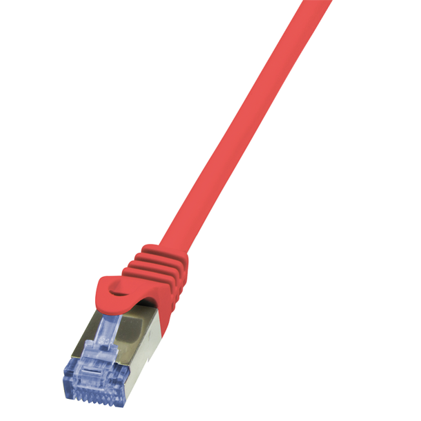 Patch cable Cat.6A 10G S/FTP, PIMF, PrimeLine, red, 0.25m