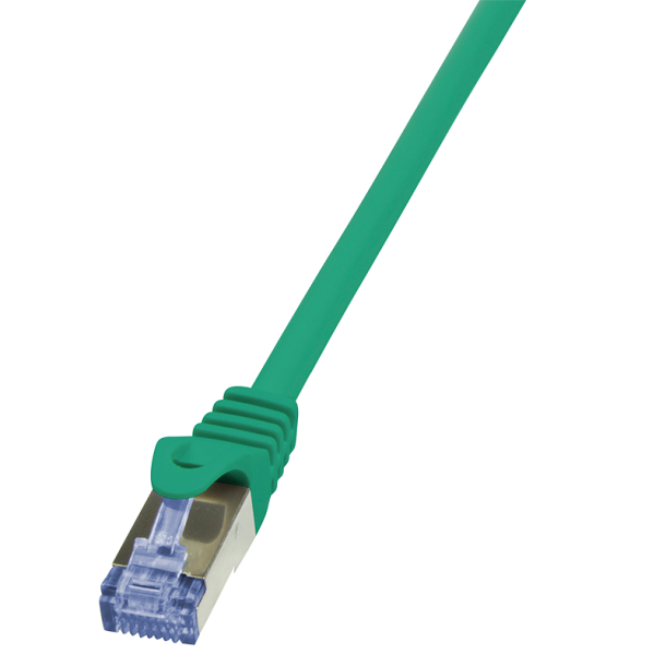 Patch cable Cat.6A 10G S/FTP, PIMF, PrimeLine, green, 0.25m