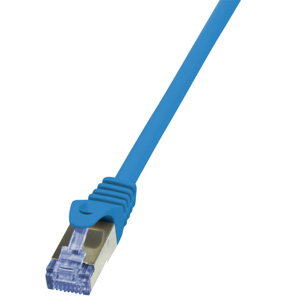 Patch cable Cat.6A 10G S/FTP, PIMF, PrimeLine, blue, 0.25m