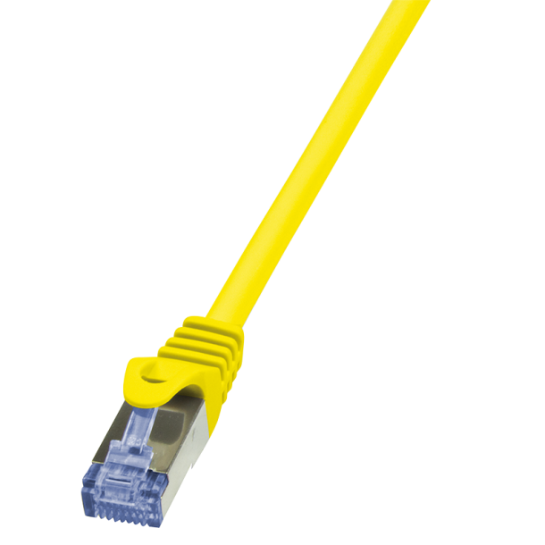 Patch cable Cat.6A 10G S/FTP, PIMF, PrimeLine, yellow, 0.25m