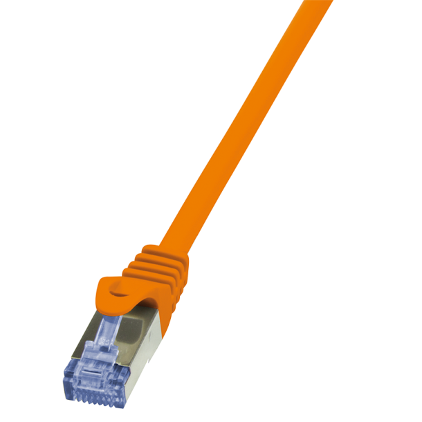 Patch cable Cat.6A 10G S/FTP, PIMF, PrimeLine, orange, 0.25m