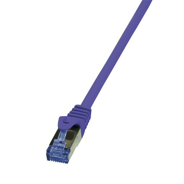 Patch cable Cat.6A 10G S/FTP, PIMF, PrimeLine, violet, 0.25m