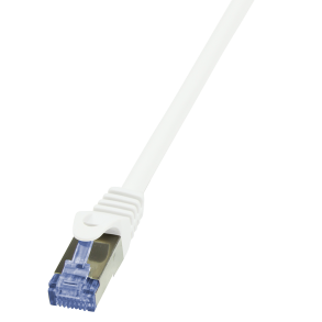 Patch cable Cat.6A 10G S/FTP, PIMF, PrimeLine, white, 5m