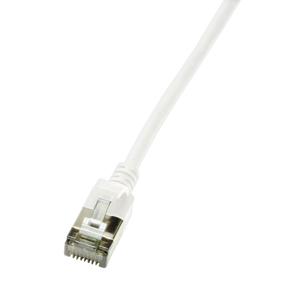 CAT.6A patch cable Ultraflex SlimLine, white, 0.5m