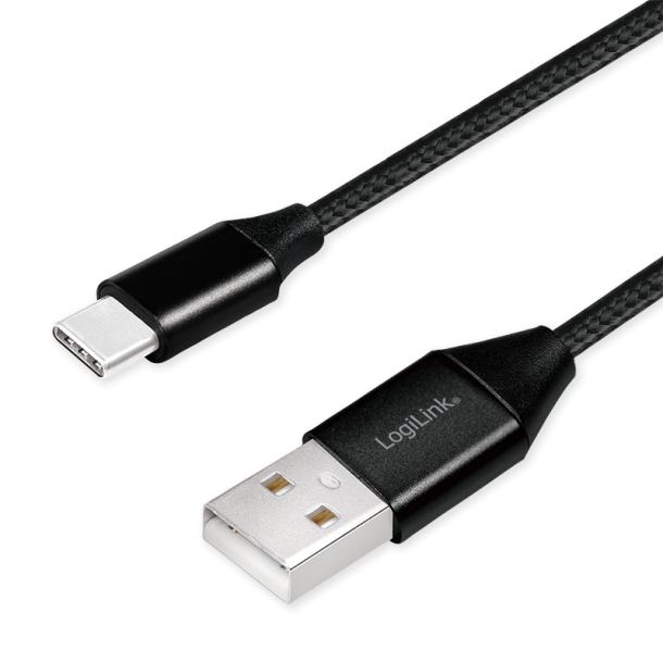 USB 2.0 Cable USB-A male to USB-C male, 0.3m