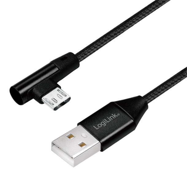 USB 2.0 to micro-USB (90° angled) male, 0.3m