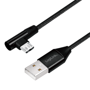 USB 2.0 to micro-USB (90° angled) male, 1m