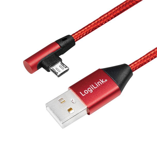 USB 2.0 to micro-USB (90° angled) male, 0.3m