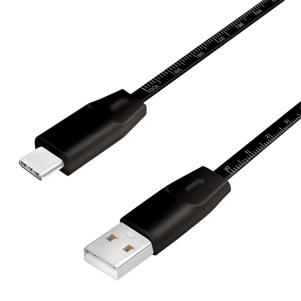 USB-A 2.0 cable USB-A male to USB-C male, black, 1m