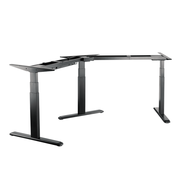 Tripple motor sit-stand desk frame, 120° angled design