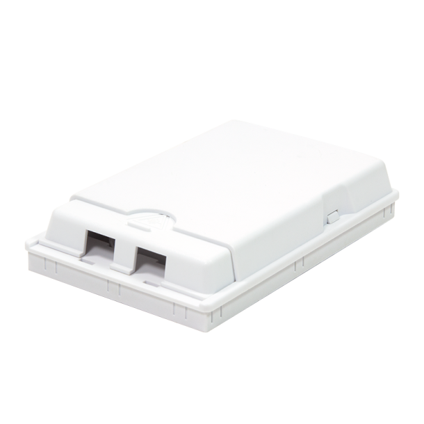 FTTH Surface mount box, 2 ports, white