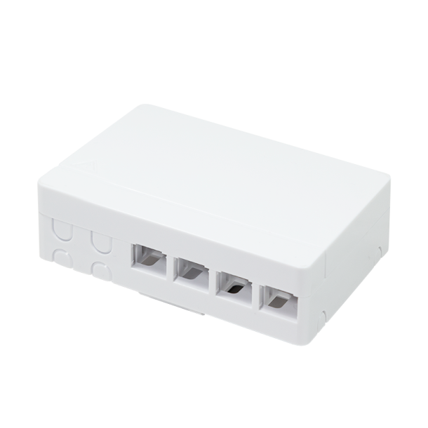 FTTH Surface mount box, 4 ports, white