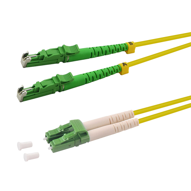 Fiber patch cord OS2 9/125µ Duplex LSH-LC, APC 8°, 1m