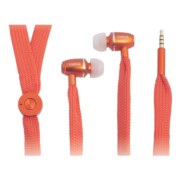 Stereo in-ear headset, orange