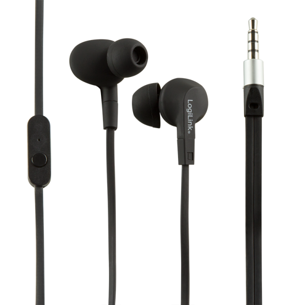 Water resistant (IPX6) Stereo In-Ear headset, black