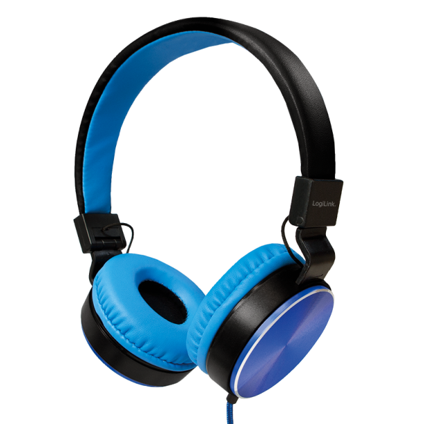 Foldable stereo headphone, blue