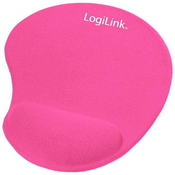 Mousepad with silicone gel hand rest, pink