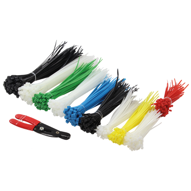 Cable tie set, 600 pcs. incl. wire stripper