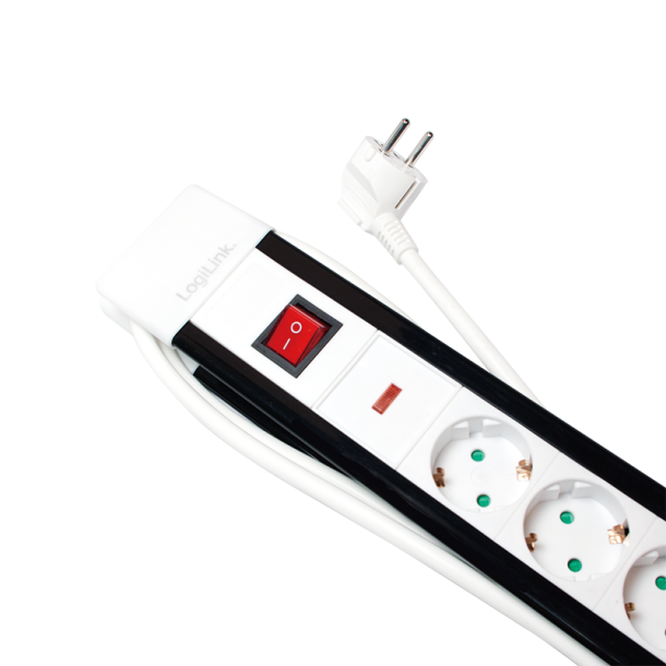 Socket outlet 5-Way with illuminated On/Off switch, 3m - Kabler ...