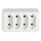 Socket adapter, 4x Euro, 2300W/250V, white