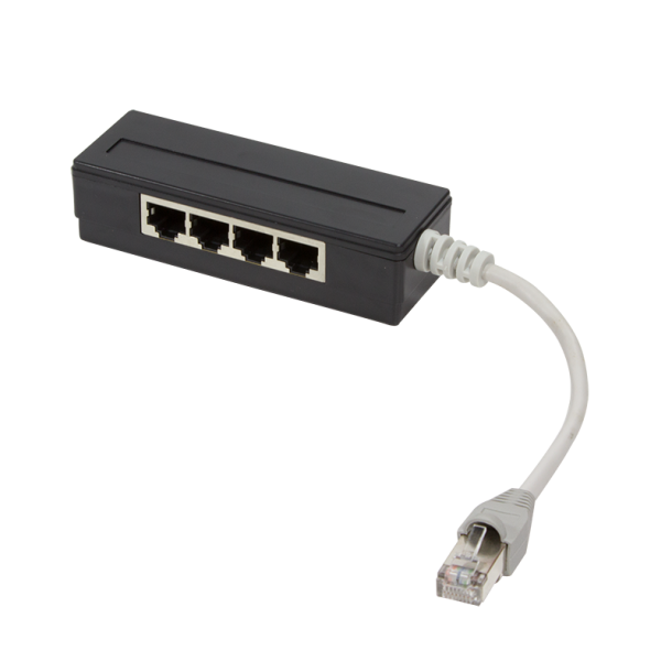 5 Port RJ45 splitter, shielded, with 15 cm cable