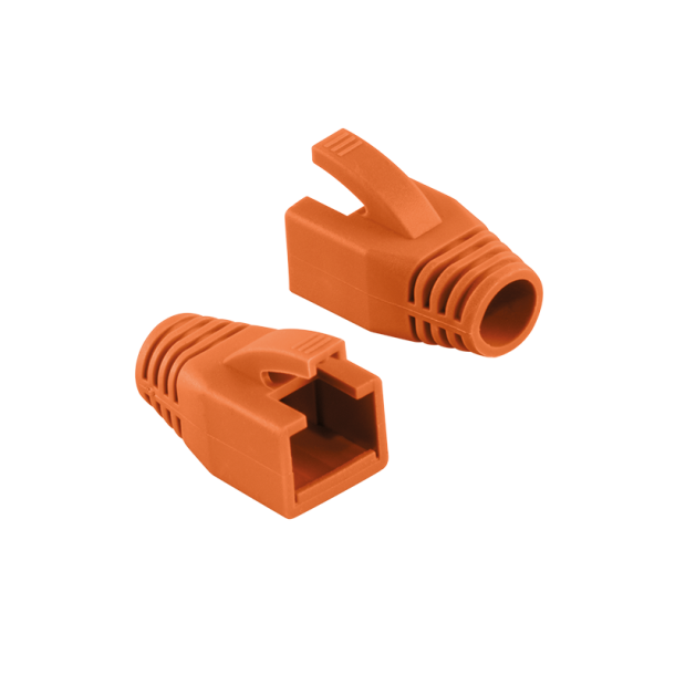 Strain relief boot 8.0 mm, orange, 50 pcs.