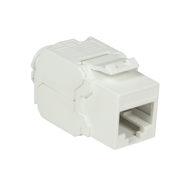 Keystone jack RJ45 Cat.6A 10G unshielded 180° tool free slim