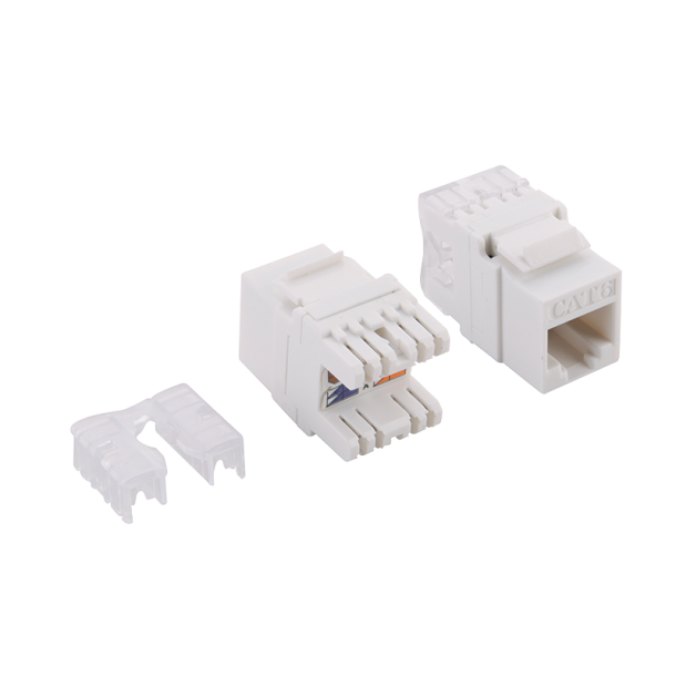 Keystone jack RJ45 Cat.6 unshielded 180° LSA/IDC punch down