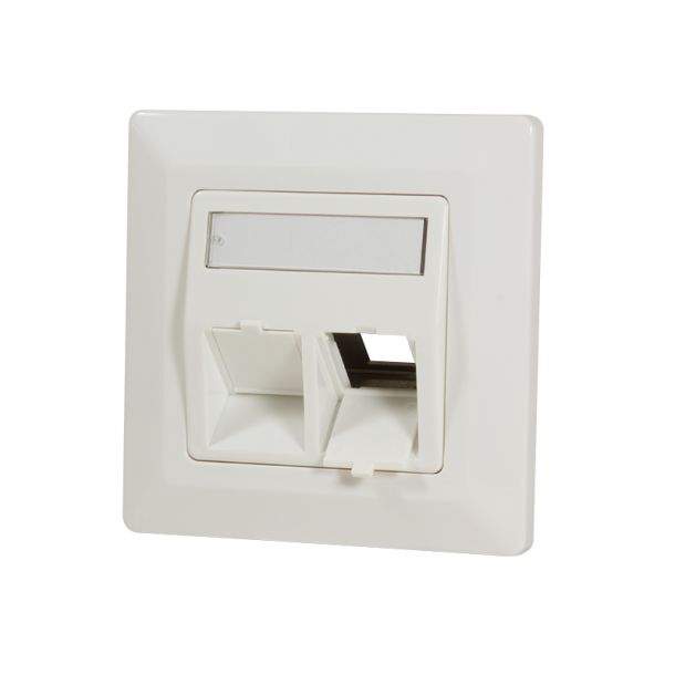 Keystone faceplate for 2 keystone jacks, pure white