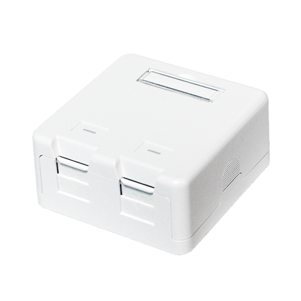 Keystone surface mounted box 2 port UTP, white