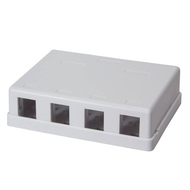 Keystone surface mount box 4 port UTP, white, blank