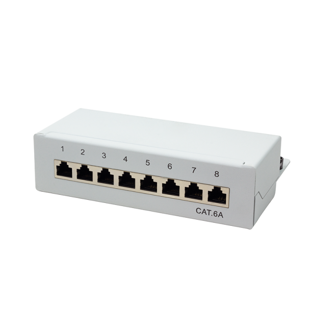 Patch panel desktop Cat.6A STP 8 ports, grey