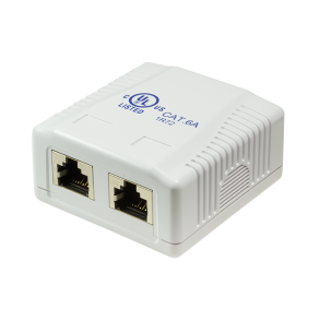 Outlet Cat.6A wall outlet surface box 2x RJ45 STP
