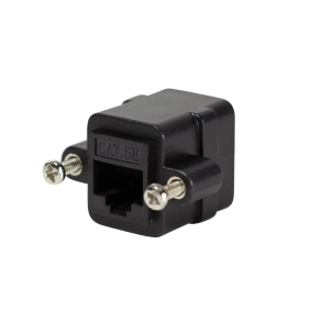 RJ45 coupler with mounting flange, 2 x RJ45 socket, Cat.5e