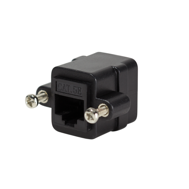 RJ45 coupler with mounting flange, 2 x RJ45 socket, Cat.5e