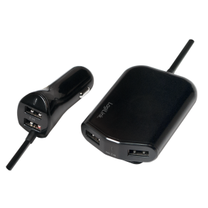 USB car charger for front and back seat, 2x2 USB ports, 2x 1