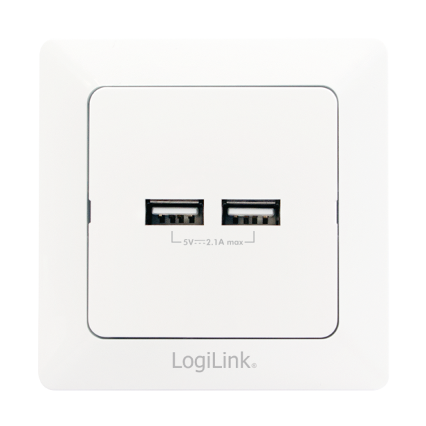 2-port USB wall outlet