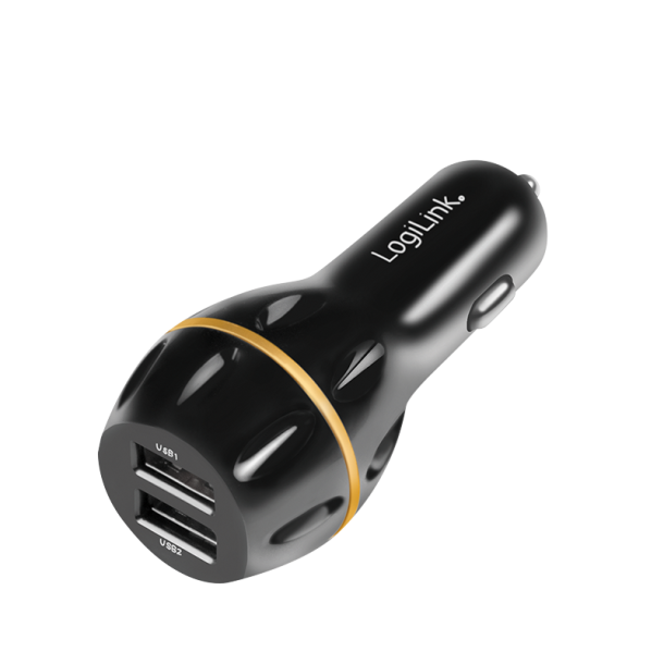 USB car charger, 2x USB ports with QC technology, 19.5W