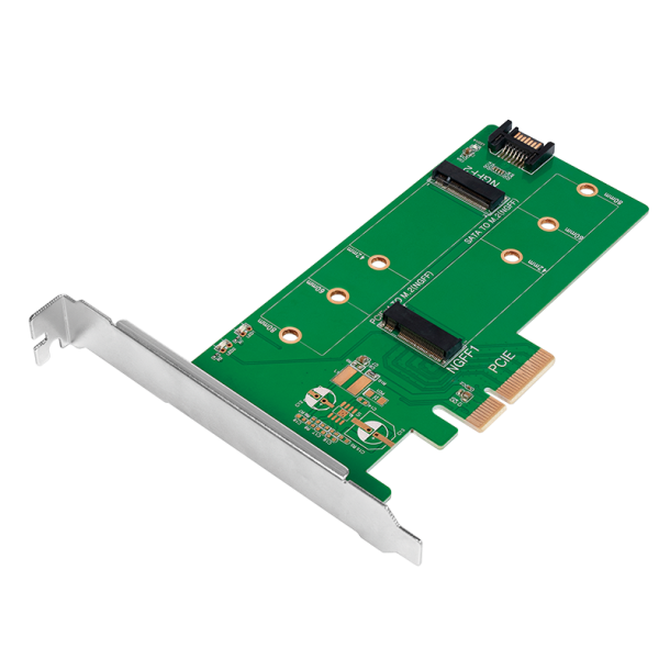 Dual M.2 PCIe adapter for SATA and PCIe SATA SSD