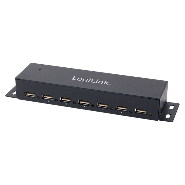 USB 2.0 hub, 7-Port, metal