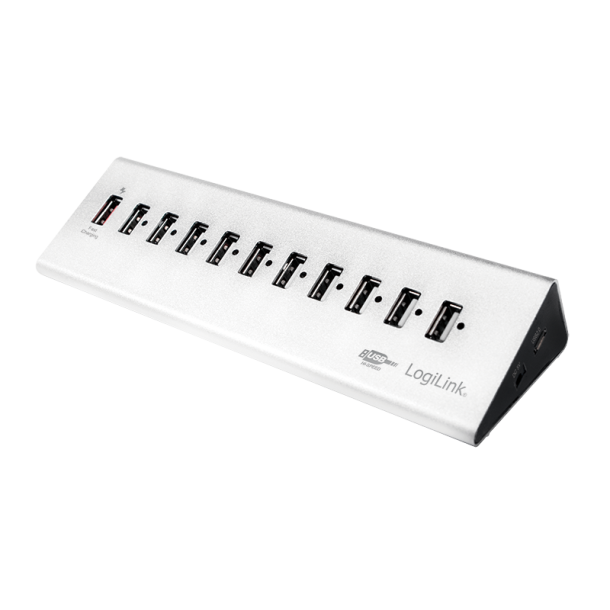 USB 2.0 High Speed hub 10-port + 1x Fast Charging port