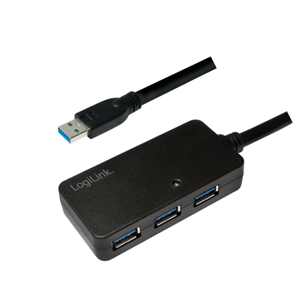 USB 3.0 Active repeater cable up to 10m with 4-port hub