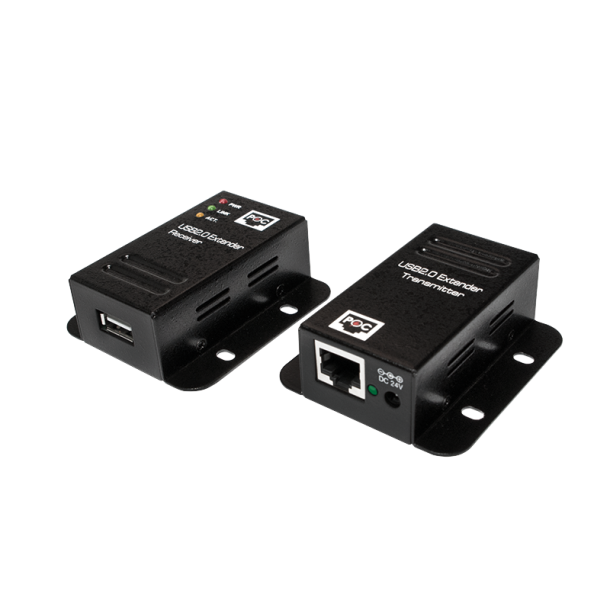 USB 2.0 Cat.5 extender up to 50m with 1-port, PoE