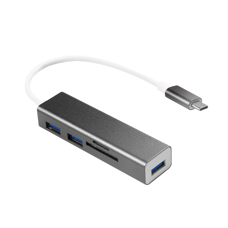 USB 3.2 Gen 1x1 USBC 3port hub, with card reader TILBEHØR INphone.dk