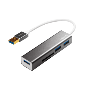 USB 3.0, 3-port hub, with card reader