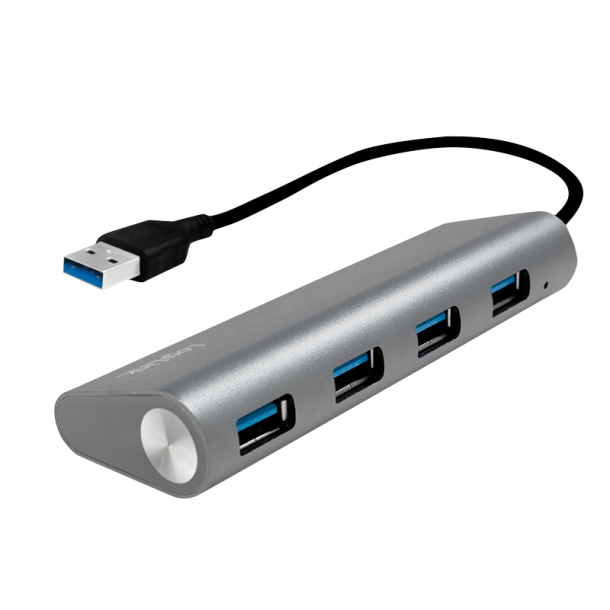 USB 3.0, 4-port hub, with aluminum casing