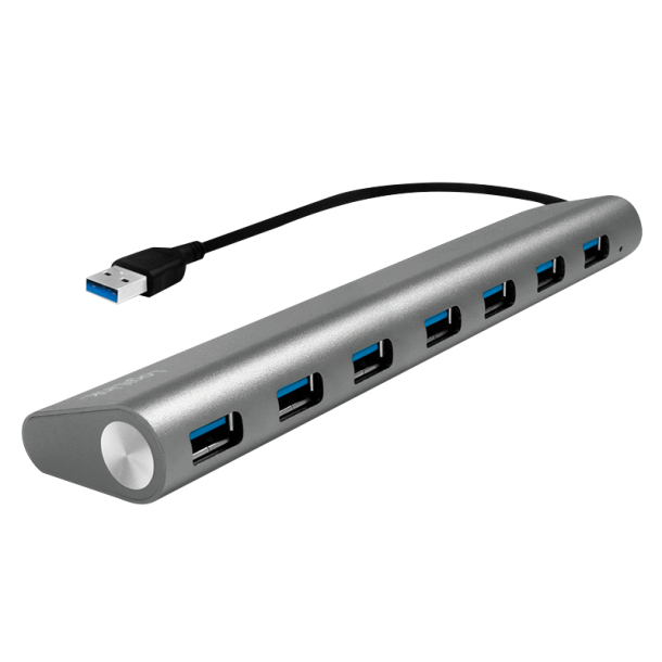 USB 3.0, 7-port hub, with aluminum casing