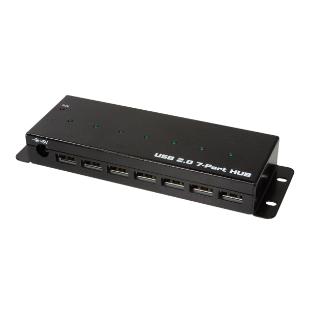 USB 2.0, 7-port, industrial level, metal case